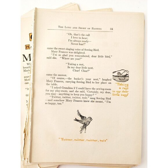 1913 Mary Frances Sewing Pages Ephemera Lot Of 100 Pcs Illustrated Crafts LGDWB1 - Picture 3 of 7